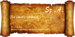 Szimon Ahmed névjegykártya